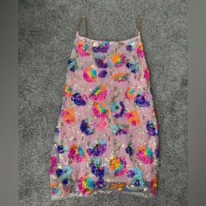 Pink Glitter Mini Dress